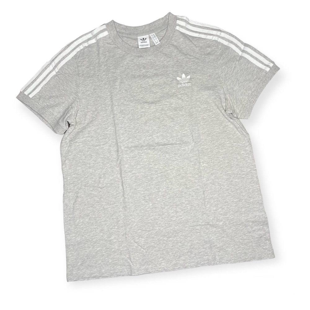 Women's Adidas Originals 3 Stripes Tee - Sz Medium - Grey